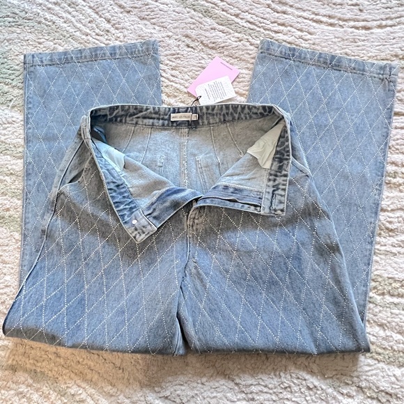 Avec Les Filles all-over diamanté embellishments jeans